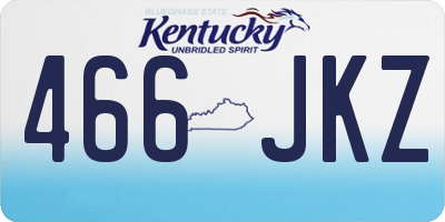 KY license plate 466JKZ