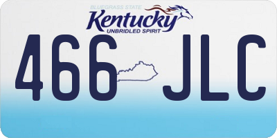 KY license plate 466JLC