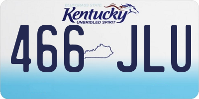 KY license plate 466JLU