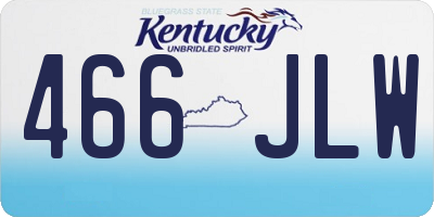 KY license plate 466JLW