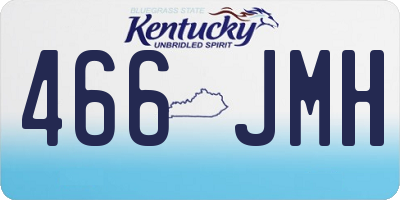 KY license plate 466JMH