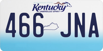 KY license plate 466JNA