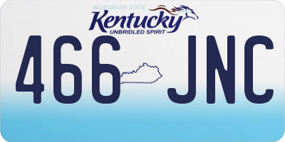 KY license plate 466JNC