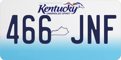 KY license plate 466JNF