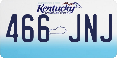 KY license plate 466JNJ