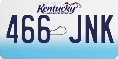 KY license plate 466JNK