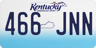 KY license plate 466JNN