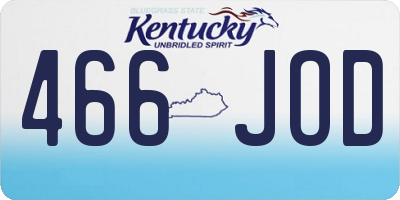 KY license plate 466JOD