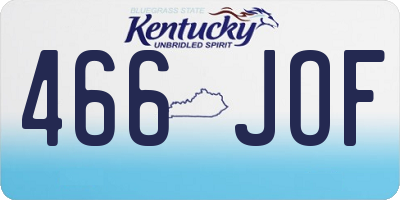 KY license plate 466JOF