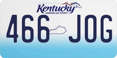 KY license plate 466JOG