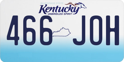 KY license plate 466JOH