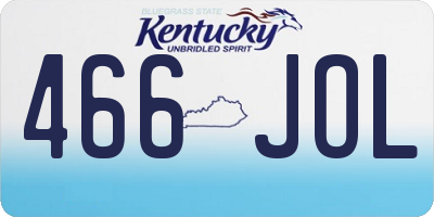KY license plate 466JOL