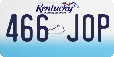 KY license plate 466JOP