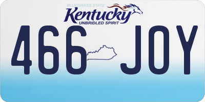 KY license plate 466JOY