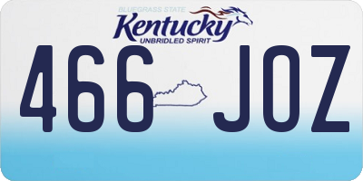 KY license plate 466JOZ