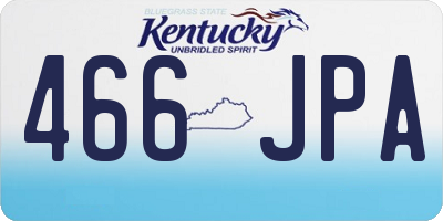 KY license plate 466JPA