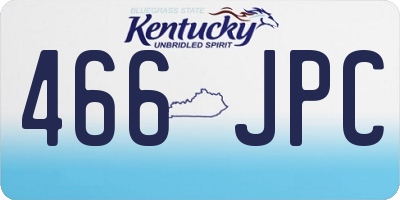 KY license plate 466JPC