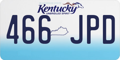 KY license plate 466JPD