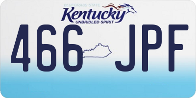 KY license plate 466JPF