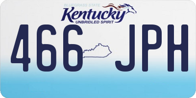 KY license plate 466JPH