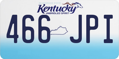 KY license plate 466JPI