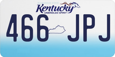 KY license plate 466JPJ