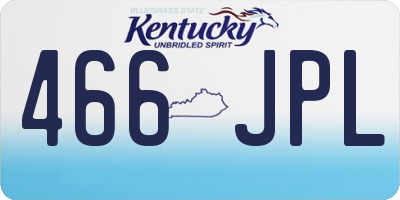 KY license plate 466JPL