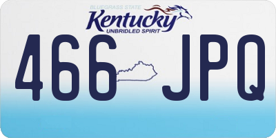 KY license plate 466JPQ