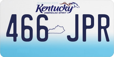 KY license plate 466JPR