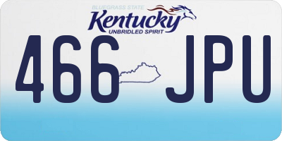 KY license plate 466JPU