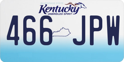 KY license plate 466JPW