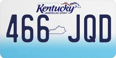 KY license plate 466JQD