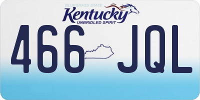KY license plate 466JQL