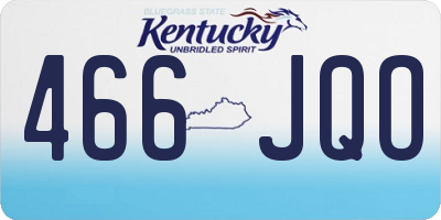 KY license plate 466JQO