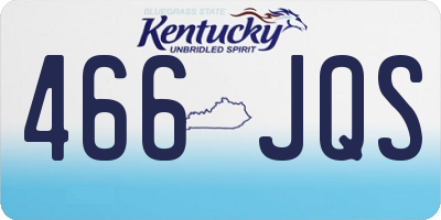 KY license plate 466JQS