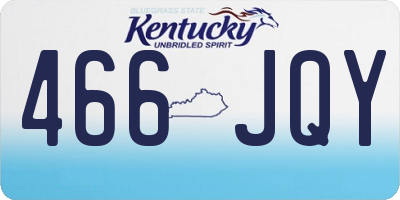 KY license plate 466JQY