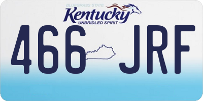 KY license plate 466JRF