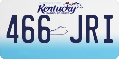 KY license plate 466JRI