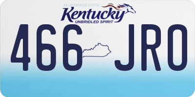 KY license plate 466JRO