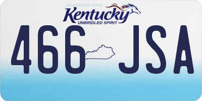 KY license plate 466JSA
