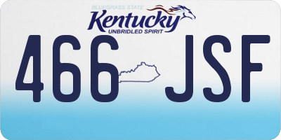 KY license plate 466JSF