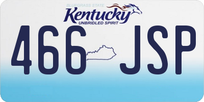 KY license plate 466JSP