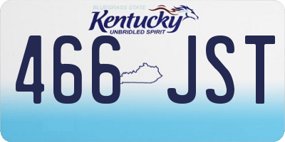 KY license plate 466JST