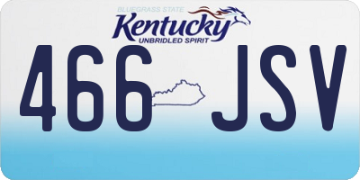 KY license plate 466JSV