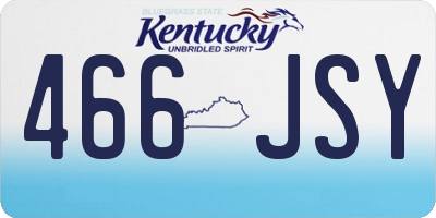 KY license plate 466JSY