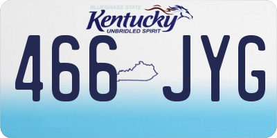 KY license plate 466JYG