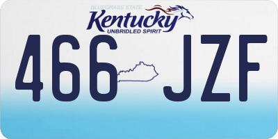 KY license plate 466JZF