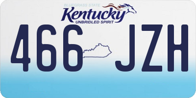 KY license plate 466JZH