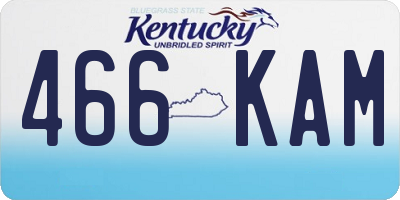 KY license plate 466KAM