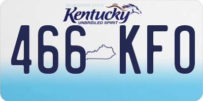 KY license plate 466KFO